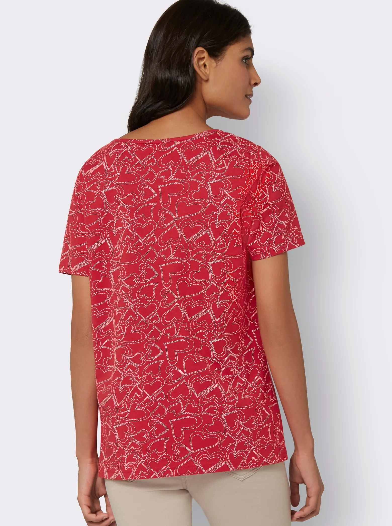 T-Shirt mit Herzchen-Dessin
