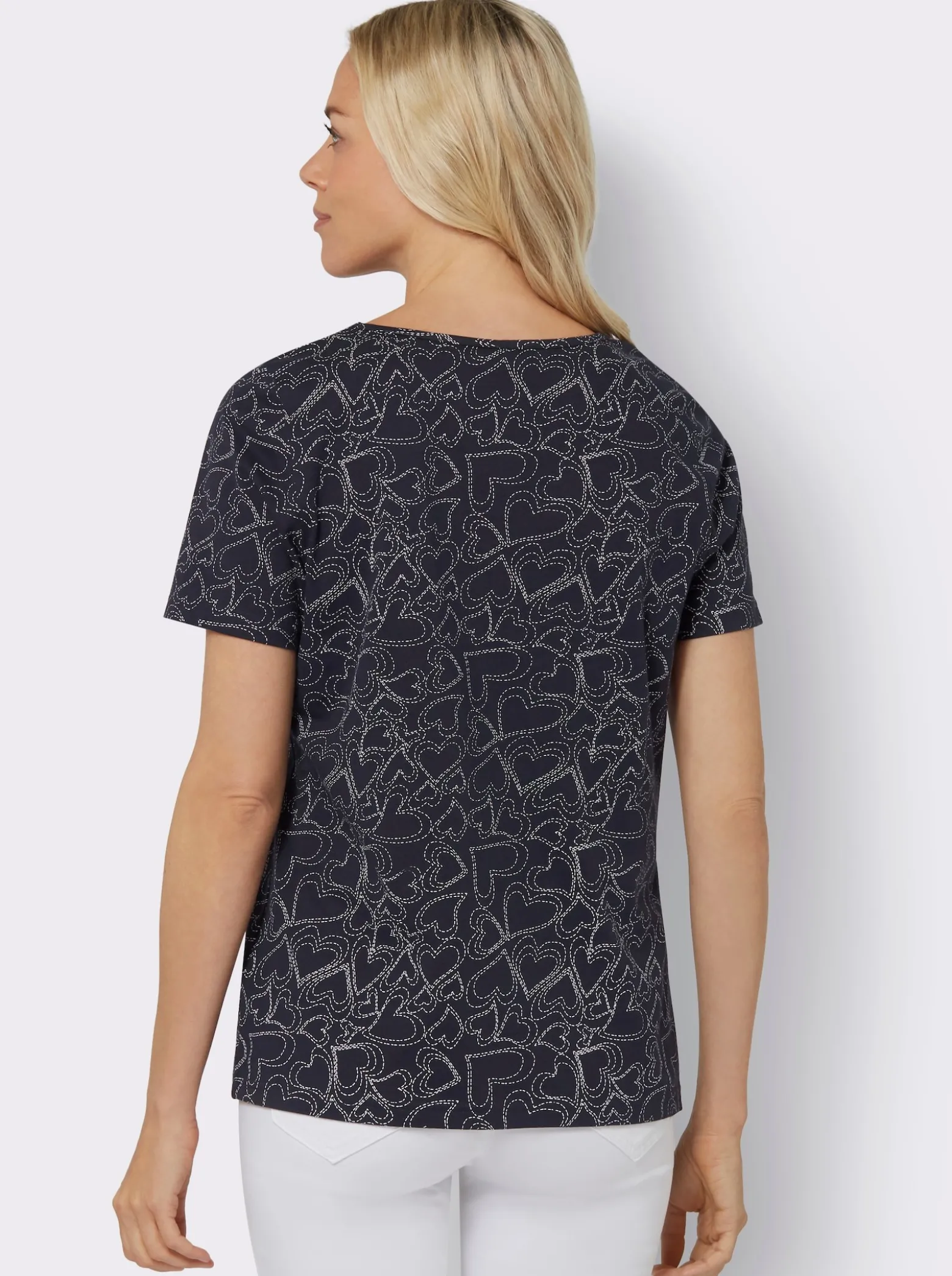 T-Shirt mit Herzchen-Dessin