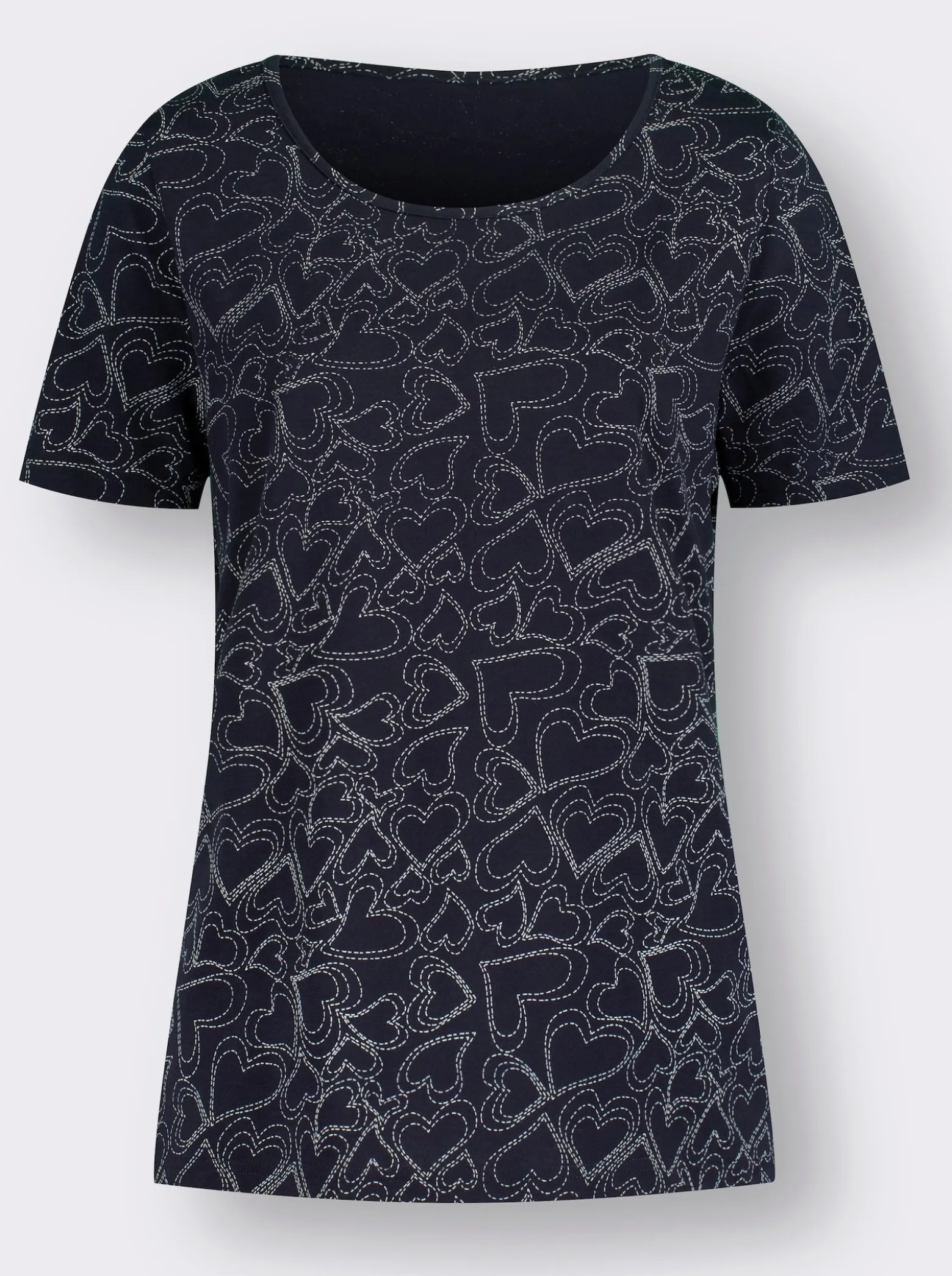 T-Shirt mit Herzchen-Dessin