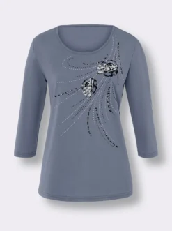 T-Shirt mit platziertem Blüten-Print