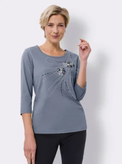 T-Shirt mit platziertem Blüten-Print