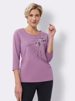 T-Shirt mit platziertem Blüten-Print