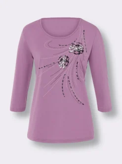 T-Shirt mit platziertem Blüten-Print