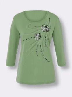 T-Shirt mit platziertem Blüten-Print