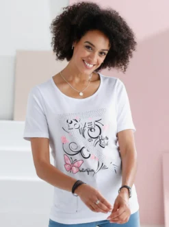 T-Shirt mit Schmetterlings-Druck