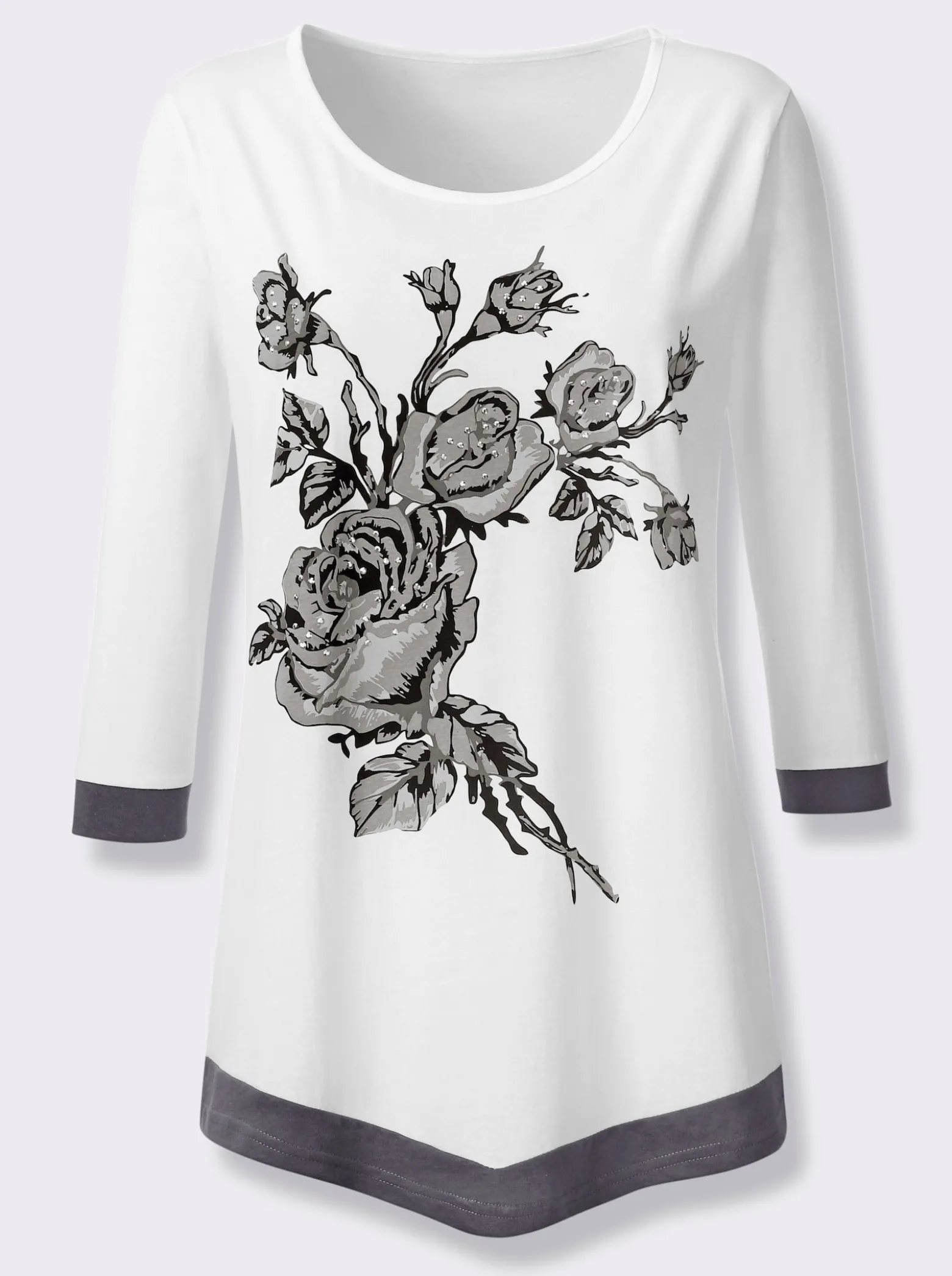 Tunikashirt mit Glitzersteinchen