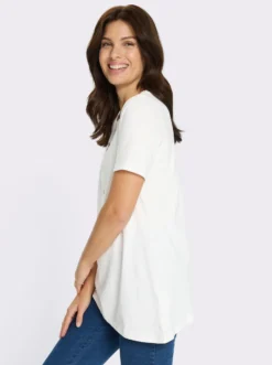 Tunikashirt mit schrägem Saum