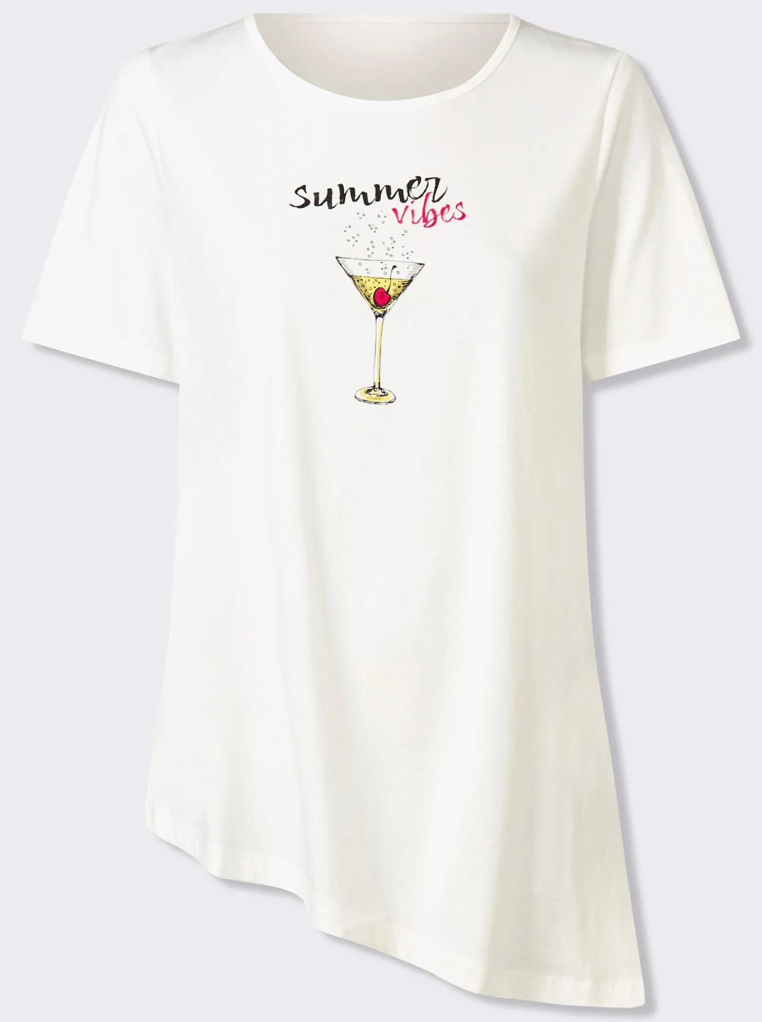 Tunikashirt mit schrägem Saum