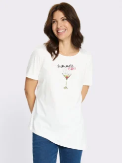 Tunikashirt mit schrägem Saum