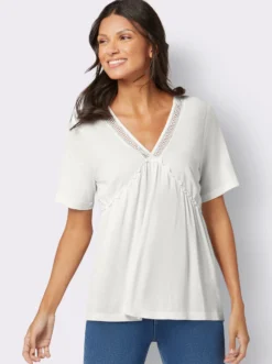 Tunikashirt mit Spitzen-Einsatz