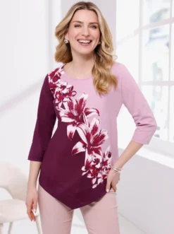 Tunikashirt mit spitz zulaufendem Saum