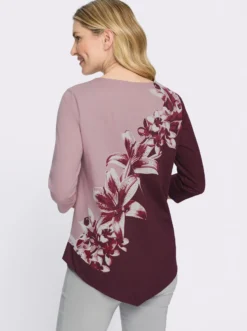 Tunikashirt mit spitz zulaufendem Saum