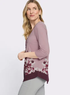 Tunikashirt mit spitz zulaufendem Saum