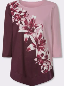 Tunikashirt mit spitz zulaufendem Saum