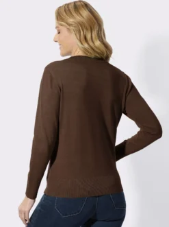 V-Ausschnitt-Pullover aus reiner Baumwolle
