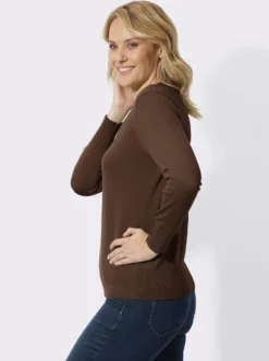 V-Ausschnitt-Pullover aus reiner Baumwolle