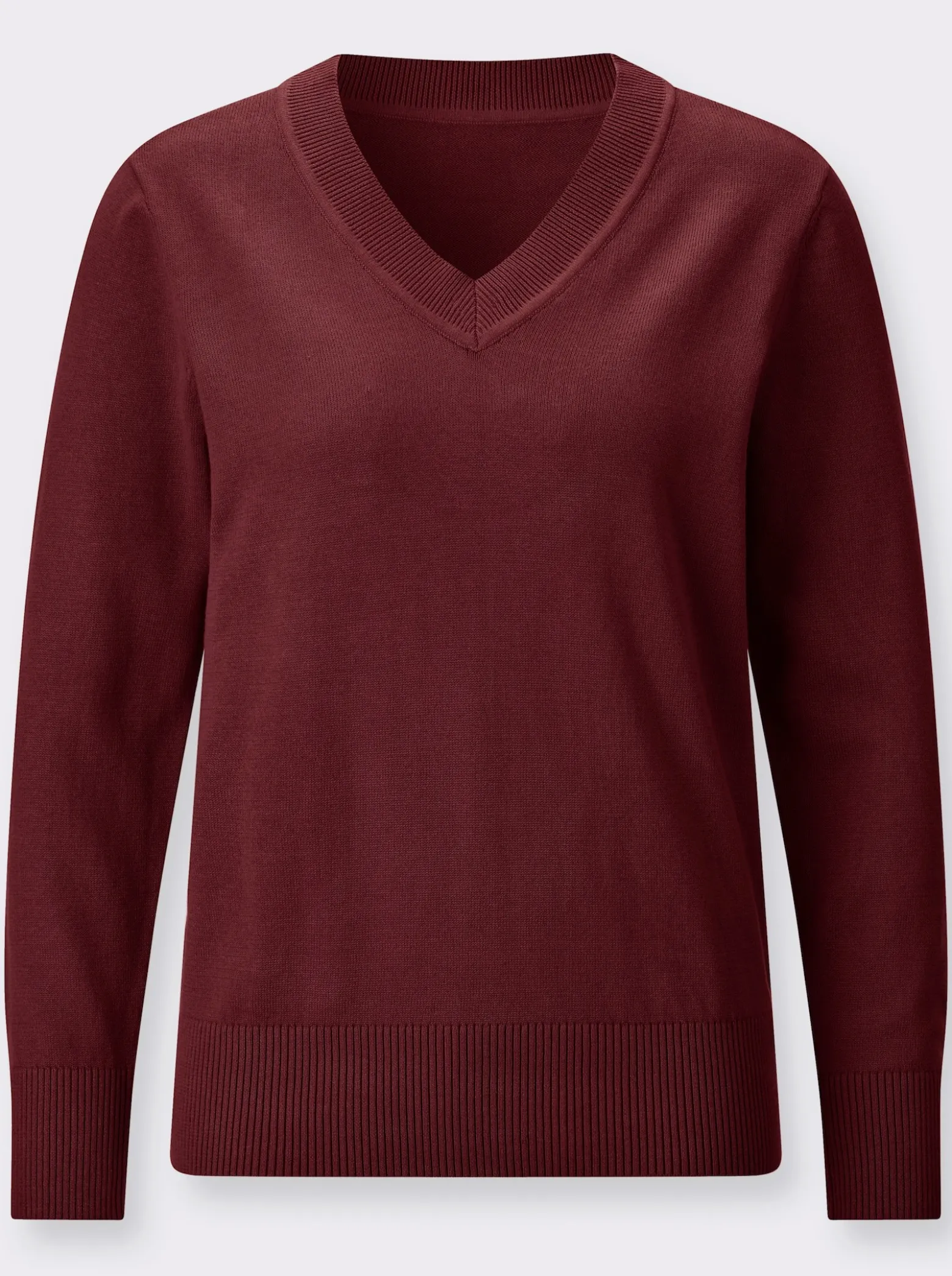 V-Ausschnitt-Pullover aus reiner Baumwolle