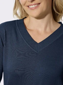 V-Ausschnitt-Pullover aus reiner Baumwolle