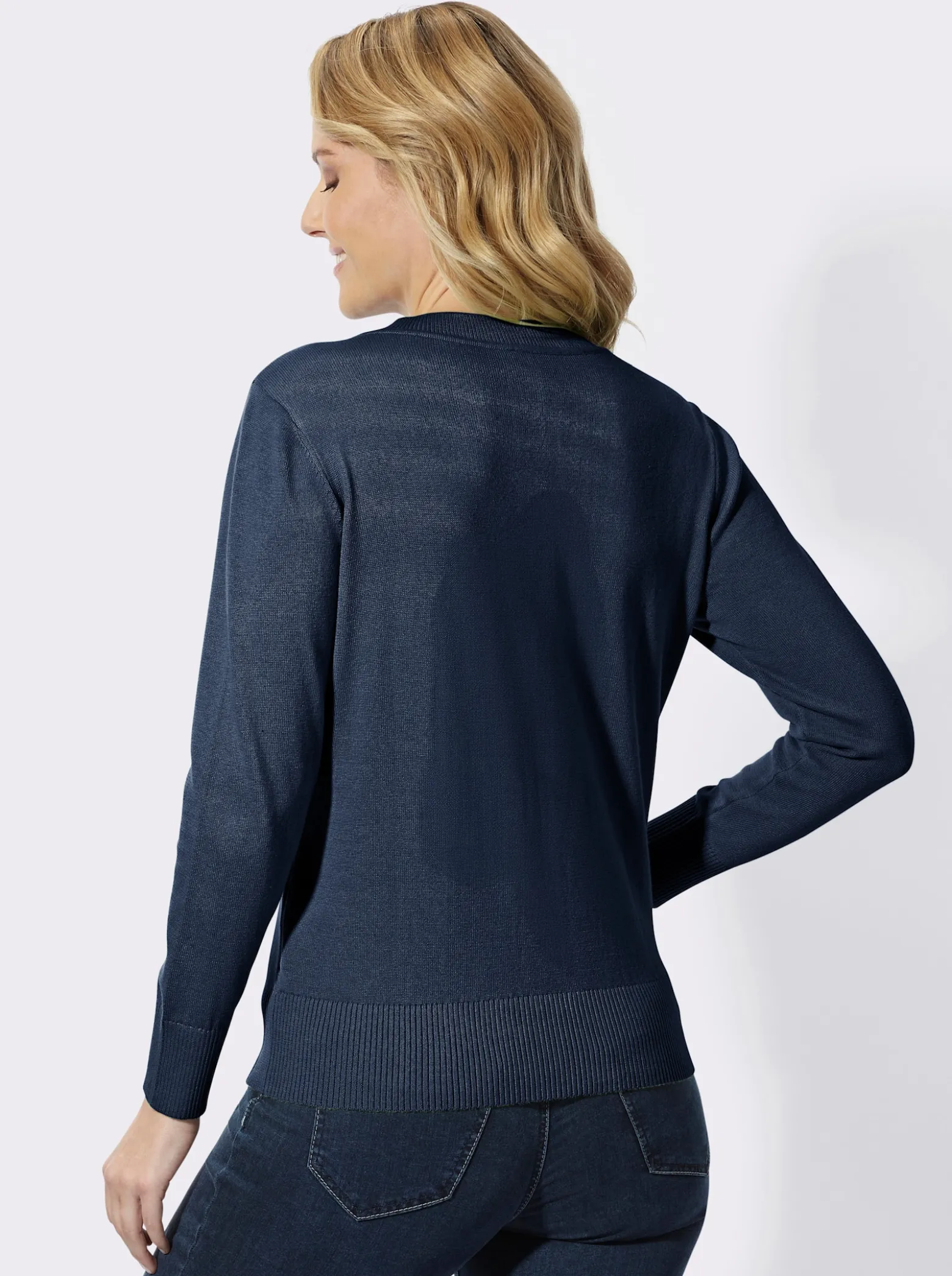 V-Ausschnitt-Pullover aus reiner Baumwolle