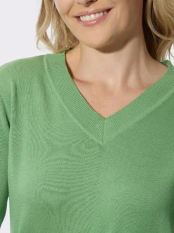 V-Ausschnitt-Pullover aus reiner Baumwolle