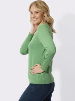 V-Ausschnitt-Pullover aus reiner Baumwolle