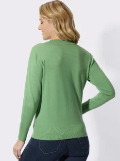 V-Ausschnitt-Pullover aus reiner Baumwolle