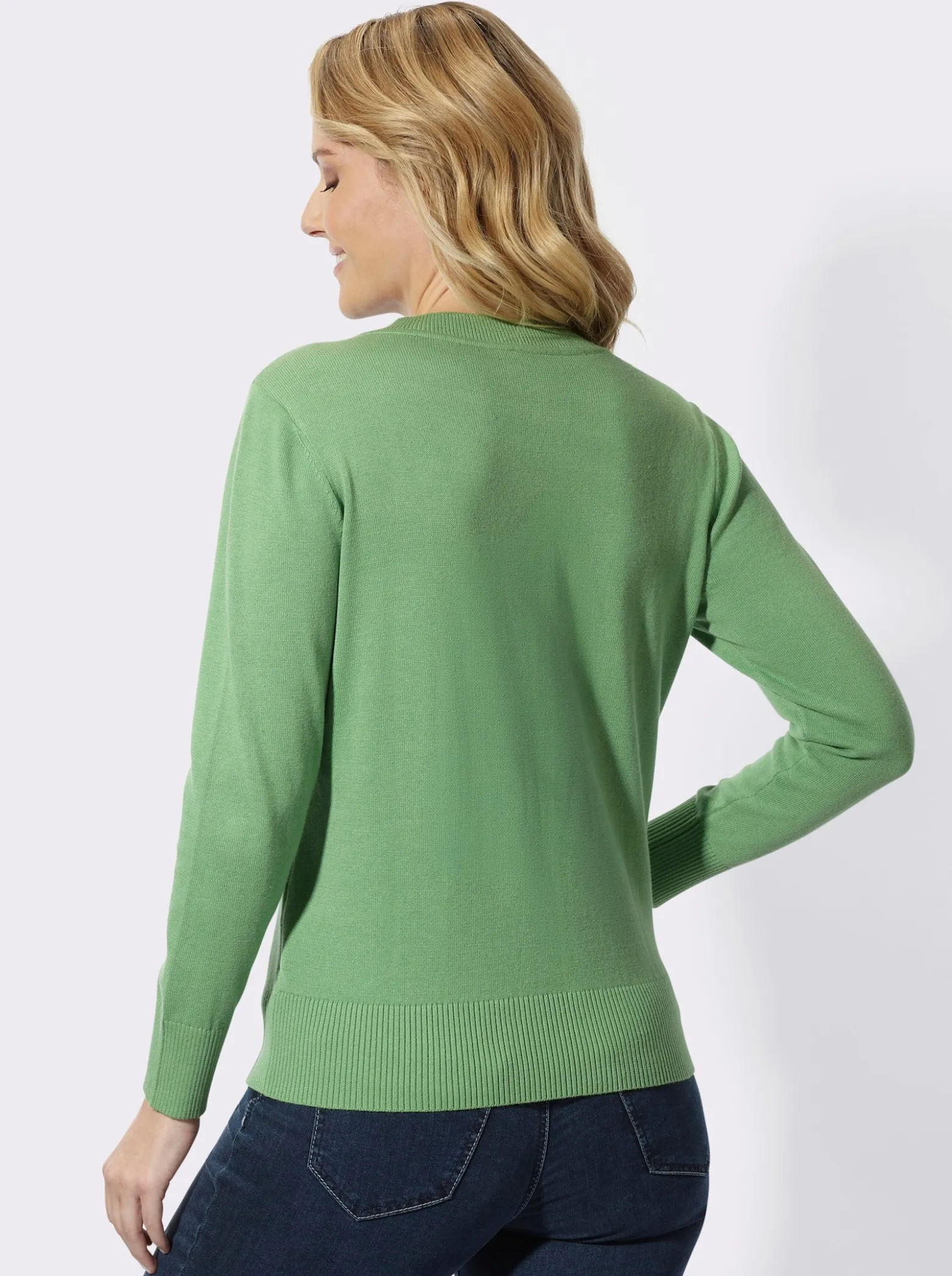 V-Ausschnitt-Pullover aus reiner Baumwolle