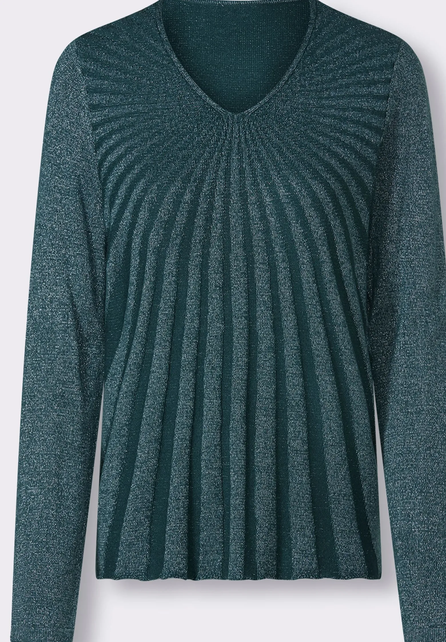 V-Ausschnitt-Pullover mit Glanzgarn