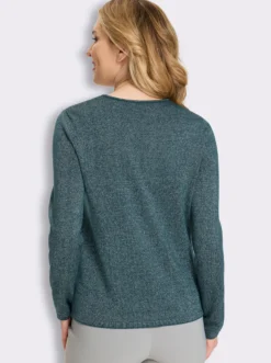 V-Ausschnitt-Pullover mit Glanzgarn