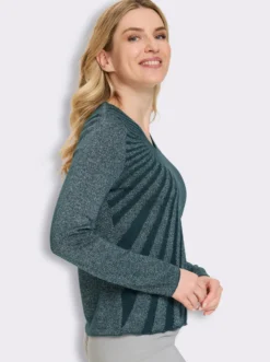 V-Ausschnitt-Pullover mit Glanzgarn