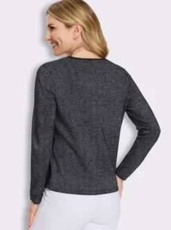 V-Ausschnitt-Pullover mit Glanzgarn