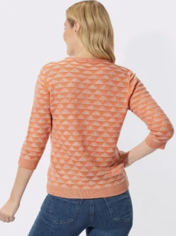 V-Ausschnitt-Pullover mit Strickmuster