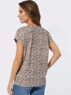 V-Shirt mit Blümchenmuster