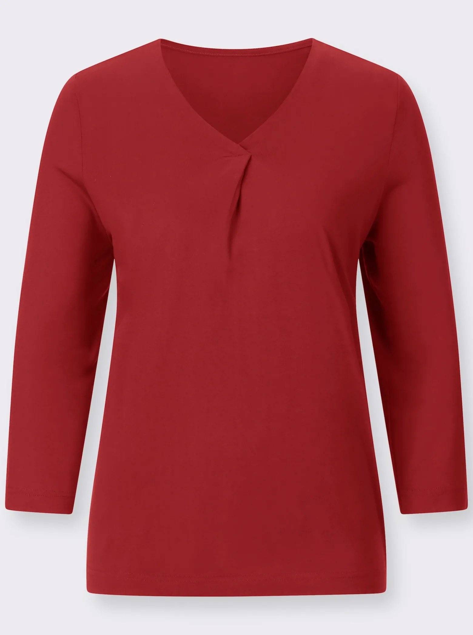V-Shirt mit Falte im Vorderteil