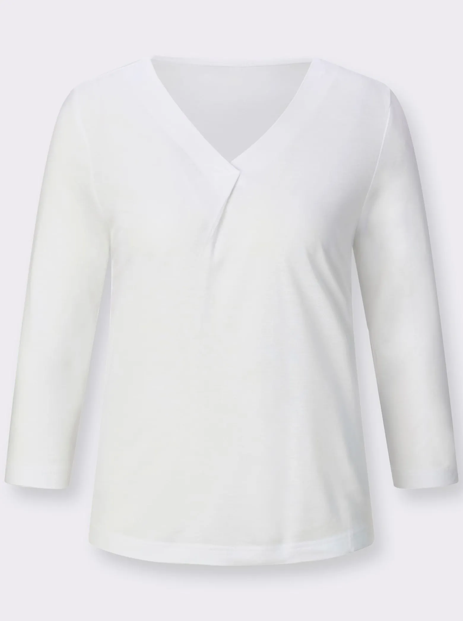 V-Shirt mit Falte im Vorderteil