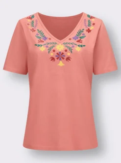 V-Shirt mit floralem Druck