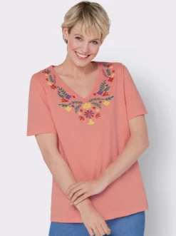 V-Shirt mit floralem Druck