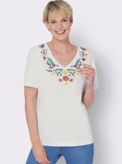 V-Shirt mit floralem Druck