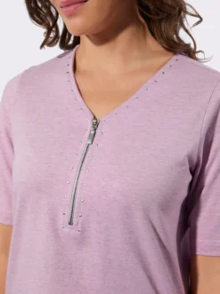 V-Shirt mit Nieten-Verzierung