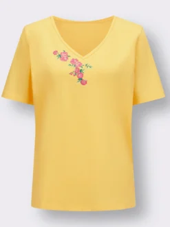 V-Shirt mit platziertem Print