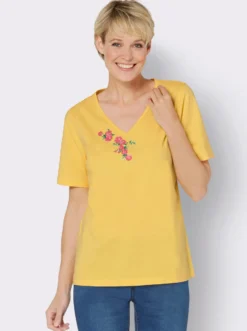 V-Shirt mit platziertem Print