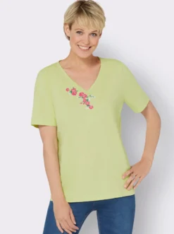 V-Shirt mit platziertem Print
