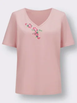 V-Shirt mit platziertem Print