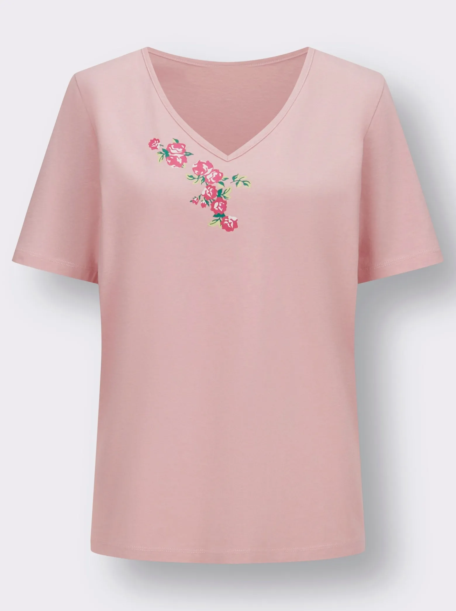 V-Shirt mit platziertem Print