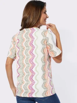 V-Shirt mit Raffungen