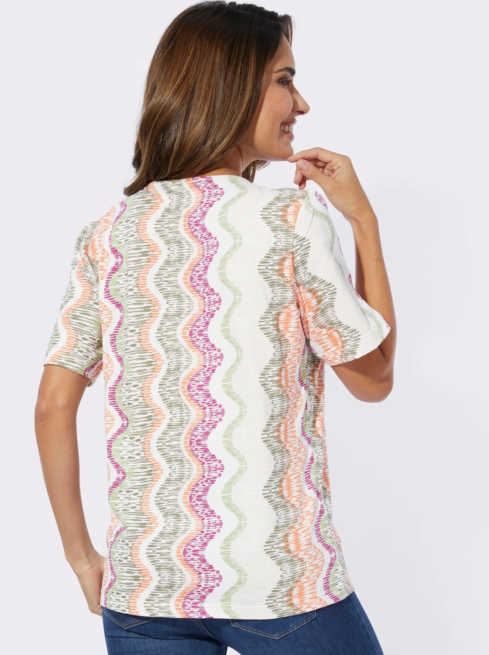V-Shirt mit Raffungen