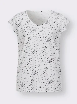 V-Shirt mit Schmetterling-Muster