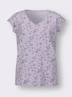 V-Shirt mit Schmetterling-Muster