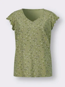 V-Shirt mit Schmetterling-Muster