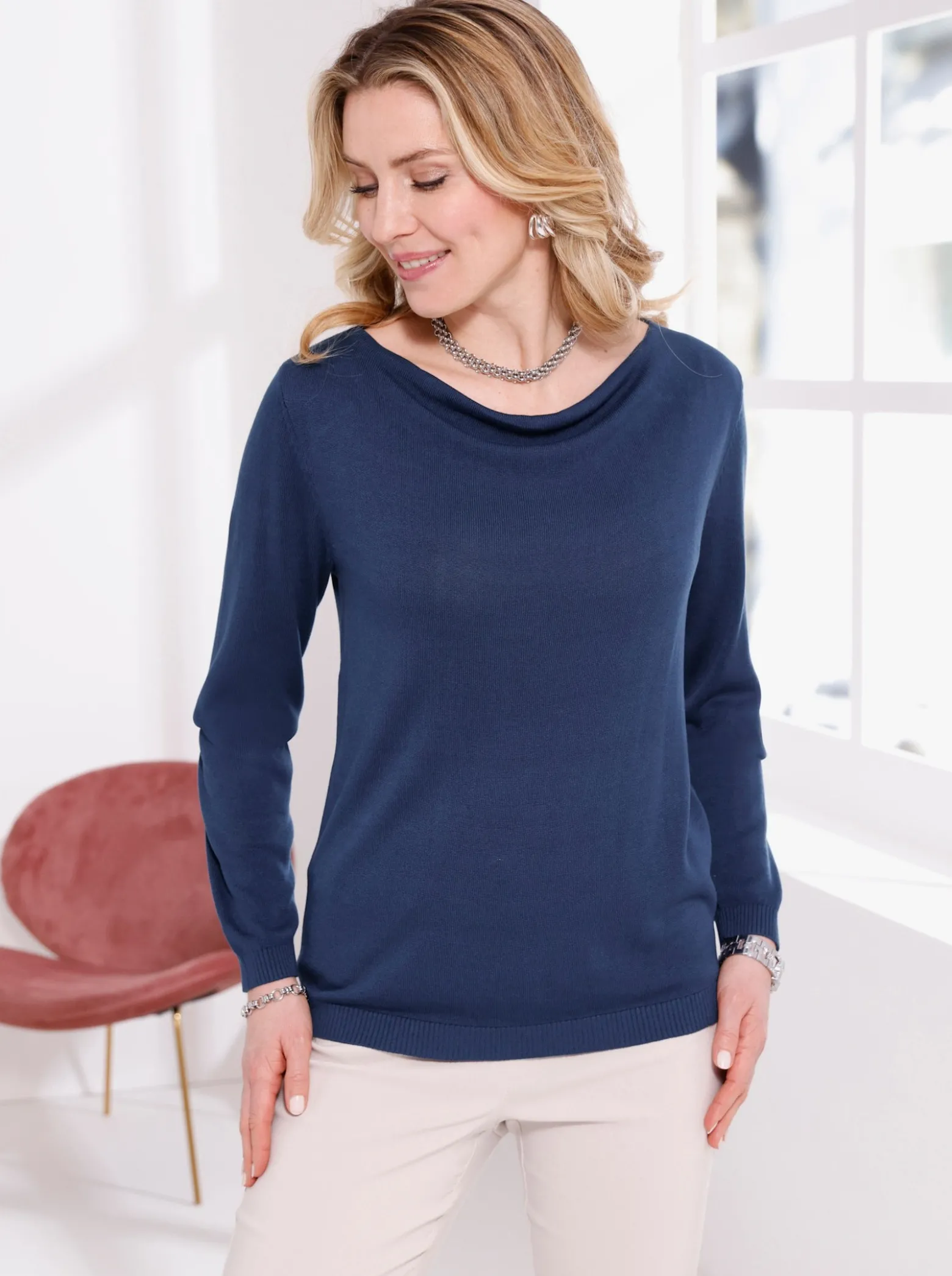 Wasserfallpullover aus reiner Viskose